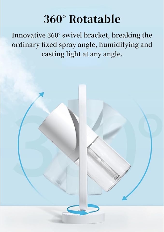 Portable Mini Humidifier, Compact 360° Rotating Cool Mist Air Humidifier Automatic Shutdown for Office for Home for Travel (#4)