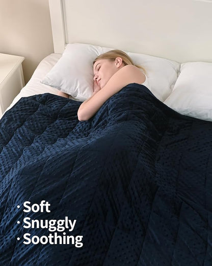 Mr. Sandman Weighted Blanket for Adults, Heavy Blanket for Woman, Man Sleeping/Calm, Soft and Cozy Weighted Throw Blankets, Machine Washable, 48 x 72in, 12 lbs, Navy Blue