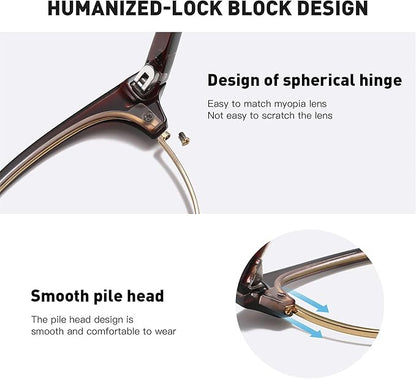 Blue Light Blocking Glasses Vintage Half Frame UV Clear Lens Anti Eyestrain Computer Gaming Glasses for Women Men(P59)