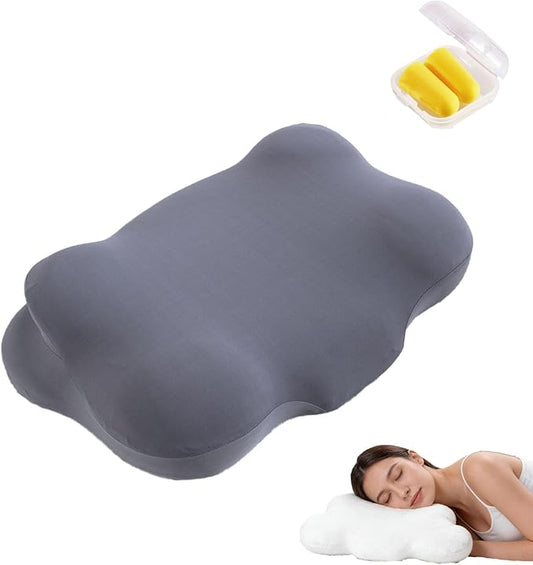 Cloud Pillow, Ergonomic Memory Foam Pillows – Dual Height Contour Cervical Support with Breathable Cover, Cervical Neck Support Pillow, for Side, Back and Stomach Sleepers (Dark Gray)