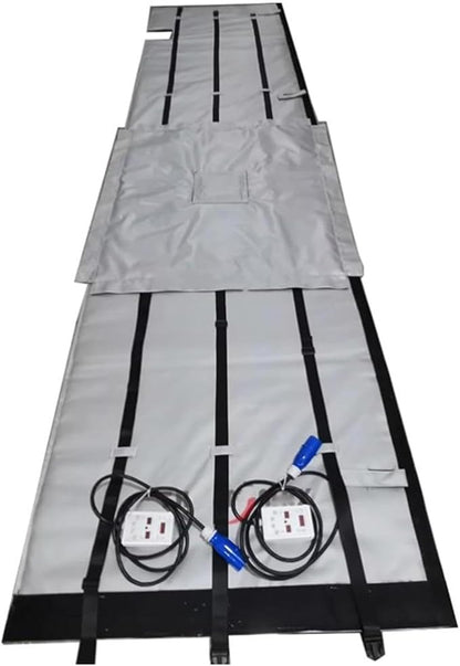 IBC Tote Heater Blanket, IBC Tote Heating Jacket, 55 Gallon/275 Gallon Smart Temperature Control up to 200°C, IBC Tote Insulated Cover, For petroleum, chemical, food processing Grey-55Gallon200L