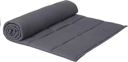 Nova Microdermabrasion Weighted Blanket (15 lbs, 48”x72” Grey) Cooling Breathable Heavy Blanket for Adults All Season Microfiber Material with Glass Beads Soft Thick Comfort Blanket
