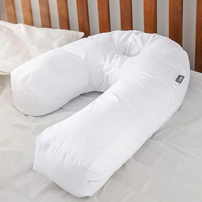 DMI Protective Pillowcase for The Side Sleeper Pillow, Extends Product Life of Pillow, Protects Against Moisture & Stains, Zipper & Snap Enclosure, White