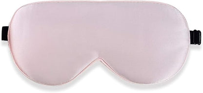 Alaska Bear Natural Silk Sleep Eye Mask Pink, Back Black for Blackout