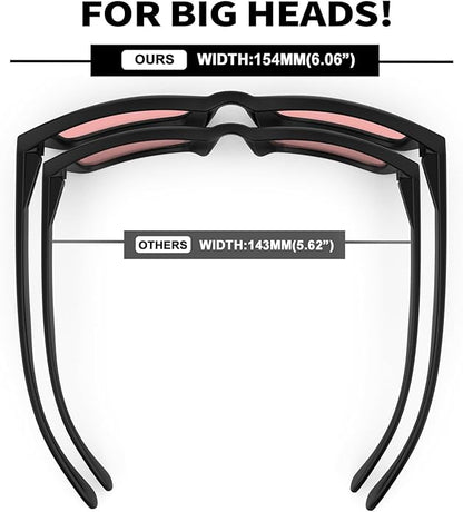 MAXJULI Blue Light Glasses XXL Size Double Extra Large Z87 for Big Wide Heads Men 8228
