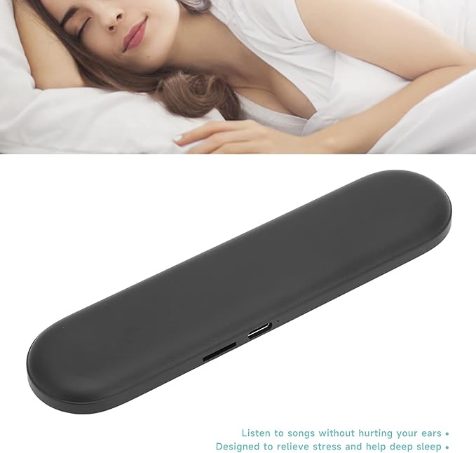 Pillow Speakers Bluetooth, Pillow Speakers, Bluetooth 5.3 Portable Bone Conduction Speaker with Timer Off Function, Mini Pillow Speaker for Adults (Black)