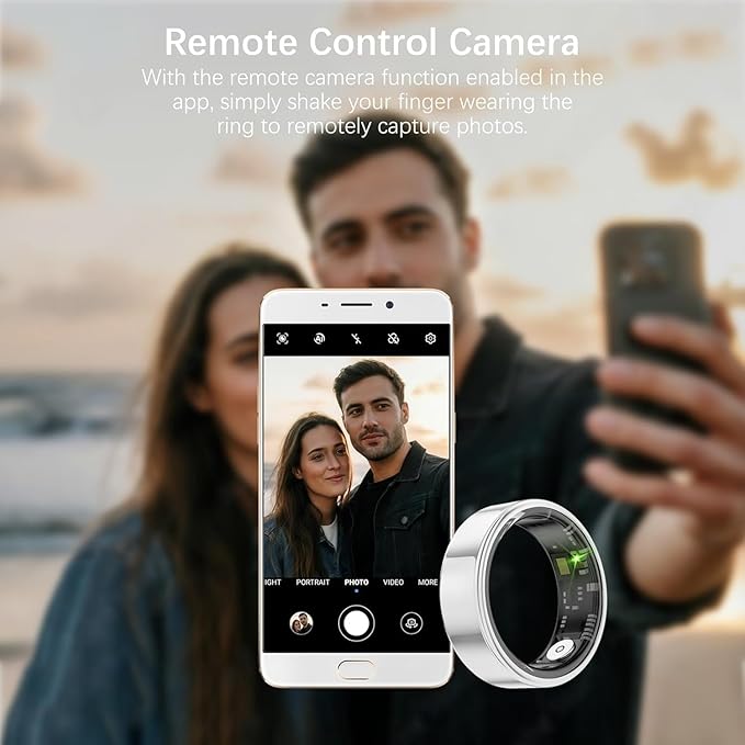 Smart Rings for Women Men, Fitness Ring with Heart Rate, Blood Oxygen, HRV, Pressure, Sleep Tracker, Step Tracker, No Subscription Fee, IP68 Waterproof Smart Ring for iPhone & Android (Silver 11#)