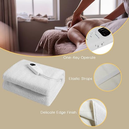 GORELAX Massage Table Warmer Heating Pad, 71¡± X 31¡± Deluxe Fleece Spa Massage Bed Warmer with 5 Heating Levels & 8H Timer, 12 Ft Cord Electric Heated Blanket, Overheat Protection, Machine Washable
