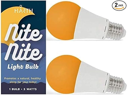 Harth 2 Pack Sleep Amber Light Bulbs I Blue Light Blocking LED for Bedroom Soft Warm Light Bulbs I 3.5 W E26 Led Bulb 60 Watt (Equivalent) I Night Light for Room Lamp, Bedroom Lights, Kids Room