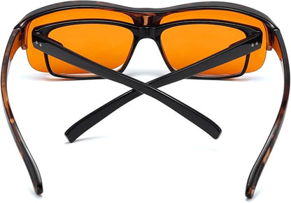 Eyekepper 100% Anti-Blue Light Blocking Fitover Glasses Wear Over Computer Glasses With Amber Lens