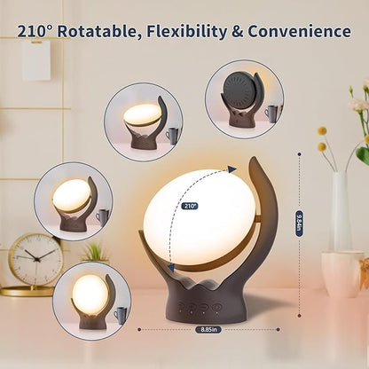 Voraiya Light Therapy Lamp, UV-Free 10000 Lux Therapy Light, Rotatable Happy Sunlight Lamp with 5 Brightness & 3 Color Temperature,Timer & Memory Function, Daylight for Bedroom, Office