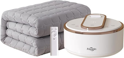 Water Heated Mattress Pad King Size - Wire-Free Electric Bed Warmer with Remote Control, Quiet Temperature Control 32-149°F, Machine Washable