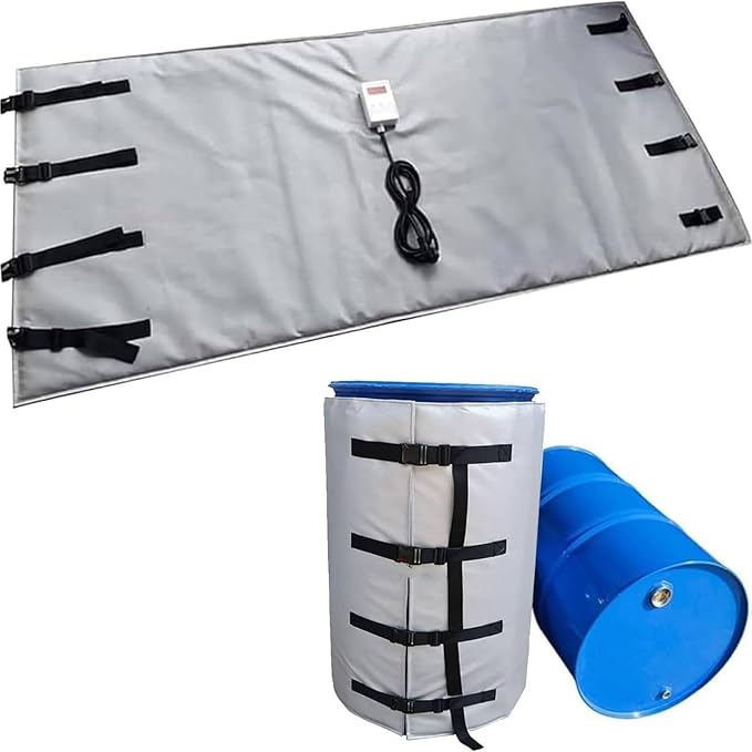 IBC Tote Heater Blanket, IBC Container Heater, IBC Tote Freeze Protection, Smart Temperature Control up to 150°C, IBC Tote Blanket with Thermostat, Barrel Heating Equipment Grey-55Gallon/200L