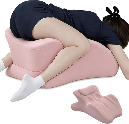 Multi Functional Pillow, Ergonomic Body Support pad, Memory Foam, for Side, Back and Prone Lying (Pink)