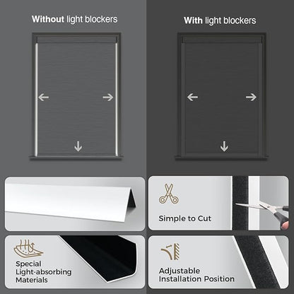 HeyBlinds Motorized Blinds with Remote, 100% Blackout Smart Blinds, Automatic Shades for Windows Compatible with Alexa Google and Homekit, Custom Size(Manner-Chalk White BO)