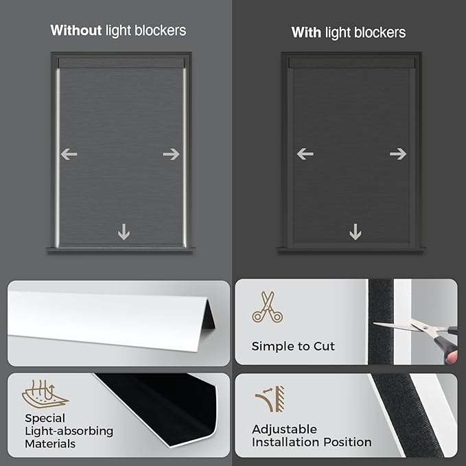 HeyBlinds Motorized Blinds with Remote, 100% Blackout Smart Blinds, Automatic Shades for Windows Compatible with Alexa Google and Homekit, Custom Size(Simply-Soft White BO)