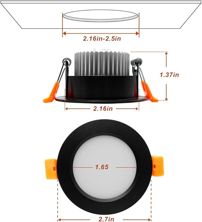 YGS-Tech 2 Inch LED Recessed Lighting, Dimmable Downlight 3W(35W Halogen Equivalent), CRI80, 3000K Warm White Ceiling Light with LED Driver(10 Pack)