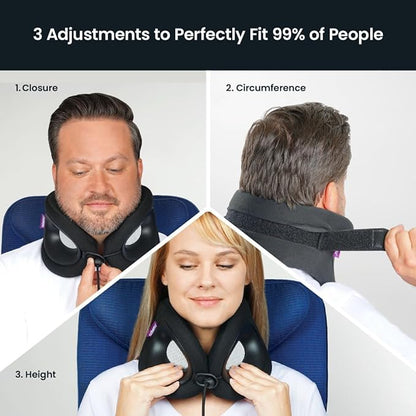Cabeau Travel Essential Neck Pillow - Perfectly Contours to 11-21 Inch Necks - Evolution X Three Ways to Adjust for Ultimate Comfort on Long Flights (Diamond)