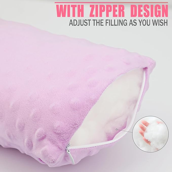 2 Pcs Soft Knee Pillow for Side Sleepers, Pressure Pillows Between Legs 11"x7" Small Knee Pillow Joints Cushion for Sleeping Hip and Back Pain, Minky Dot Lavender