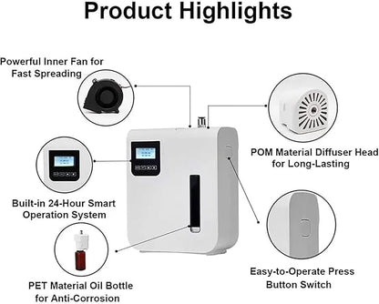 Smart WiFi Essential Oil Aroma Diffuser, App Control, Auto Timer, 300ml Tank, Covers 150m³, Perfect for Large Rooms & Business Use