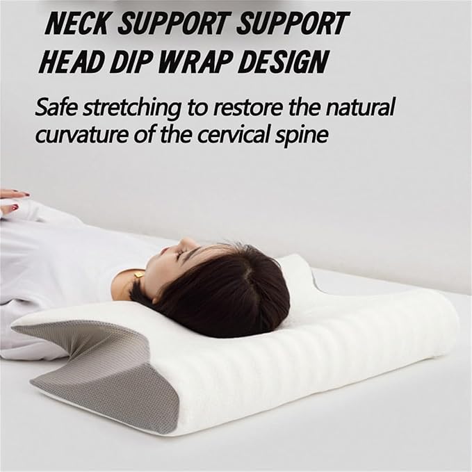 Pillow for Sleep Apnea, Anti Snore Pillows for Sleeping, Premium Memory Foam Pillows for Neck Pain Relief, Ergonomic Side Sleeper for Adults (White)