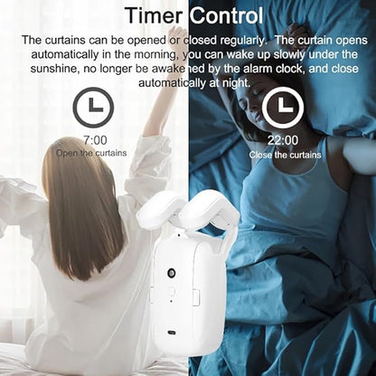 Smart Automatic Curtain Opener,2pcs Electric Curtain Robot,Multiple Control Ways,Timed Opening And Closing,High-Performance Curtain Robot,For Roman Rod,U-Shaped Rail,I-Shaped Rail,kit1