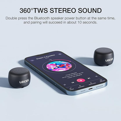 Mini Bluetooth Speaker, Small Tiny Portable Bluetooth 5.0 Speakers Perfect for Outdoor Indoor(Black)