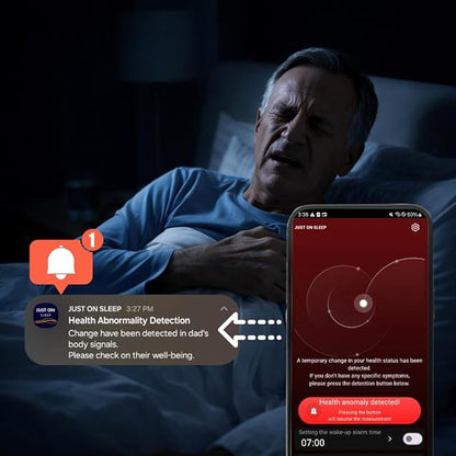 Smart Sleep Tracker – Non-Wearable Sleep Monitor with Advanced Sleep Analysis, Breathing Monitoring, Emergency Alerts, AI Sound Therapy & App Control