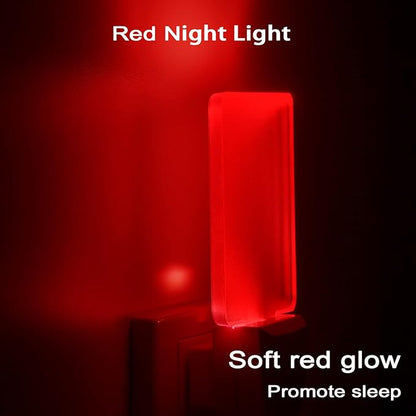 Red Night Lights Plug in 2 Pack, 0.5W Red Light Night Light with Dusk to Dawn Sensor, Auto On/Off LED Night Light Plug into Wall Pefect for Babyroom, Bedroom, Bathroom