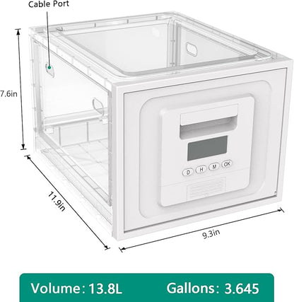 Time Lock Box for Food,Medicine Locker,Phone Jail Timer,PS5 Game Prison,Snacks Lockbox,Release Stress,Anxiety Relief,Gadget Gift | Combination Timed Locking Container | Kitchen Clear Lockable Safe Box
