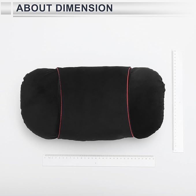 Car Headrest Pillow Ergonomic Comfortable Neck Pillow Neck Support Pillow Flannel, Memory Foam Adjustable Width Black 2 Pcs for Driving Travel