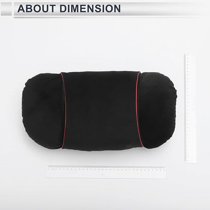 Car Headrest Pillow Ergonomic Comfortable Neck Pillow Neck Support Pillow Flannel, Memory Foam Adjustable Width Black 2 Pcs for Driving Travel