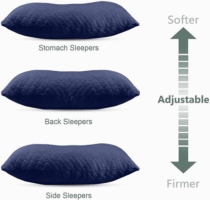 Side Sleeper Pillow for Neck and Shoulder Reilef, Ergonomic Design Medium Firm Pillow, Queen Size Bed Pillows for Sleeping, Cross Cut Memory Foam Pillows for Back, Stomach and Side Sleepers
