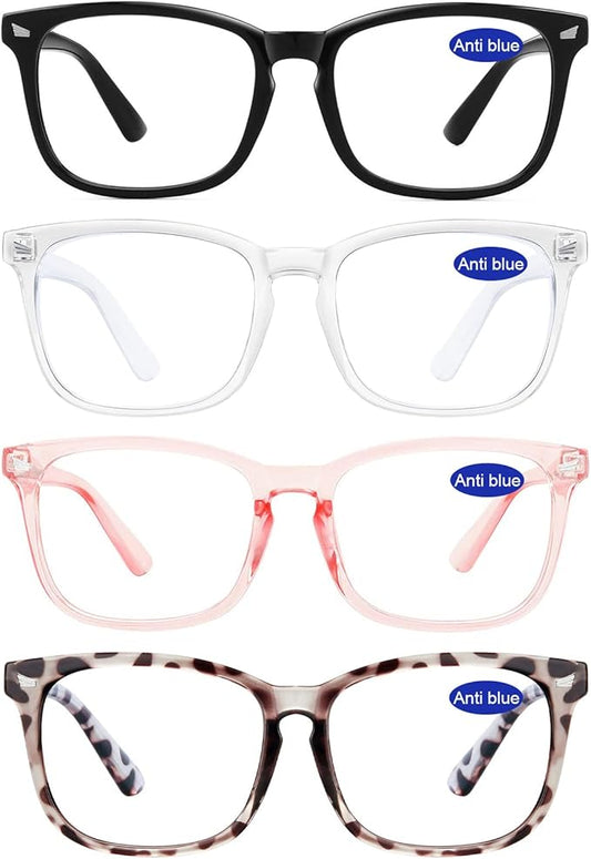 4 PACKS Blue Light Blocking Reading Glasses Women 1.0 1.25 1.5 1.75 2.0 2.25 2.5 2.75 3.0 3.5 4.0 5.0 6.0