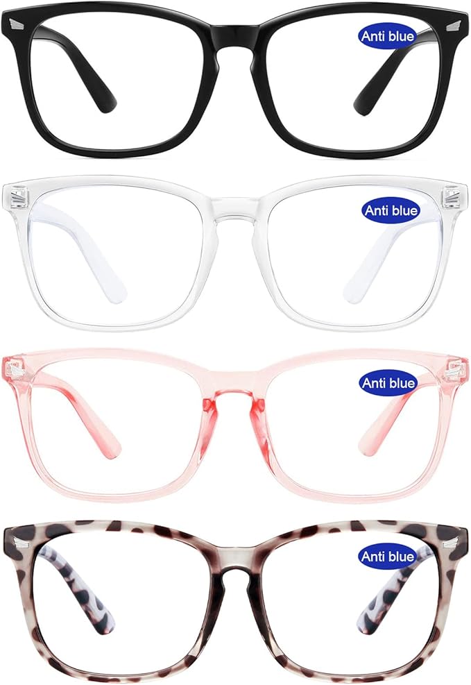 4 PACKS Blue Light Blocking Reading Glasses Women 1.0 1.25 1.5 1.75 2.0 2.25 2.5 2.75 3.0 3.5 4.0 5.0 6.0