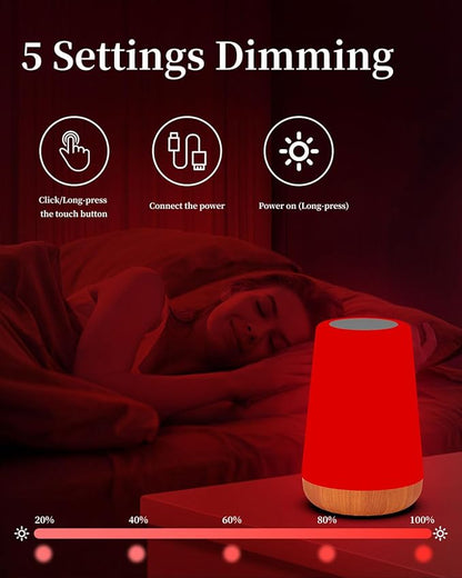 TLAOTNIY Red Light for Sleep Aid LampBlue Light Blocking Dimmable for Stress Relief Relaxation Travel Meditation and Yoga, 670nm Red Lamp (F-1 Pack)
