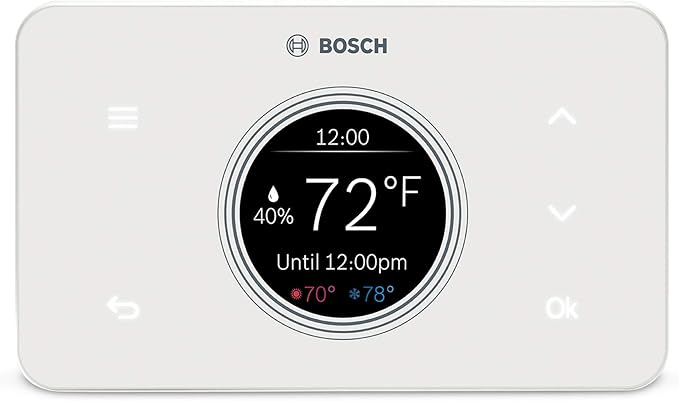 Bosch Thermotechnology Bosch Connected BCC50 Wi-Fi Thermostat-Compatible with Alexa and Google Assistant, All-in-One, Touch Screen, Safety Control, Smart Home, White