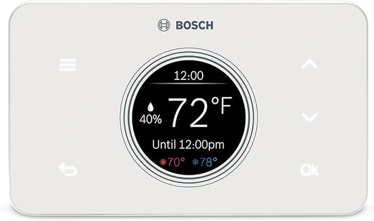 Bosch Thermotechnology Bosch Connected BCC50 Wi-Fi Thermostat-Compatible with Alexa and Google Assistant, All-in-One, Touch Screen, Safety Control, Smart Home, White