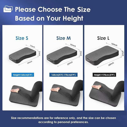 Leg Pillow for Side Sleepers, Memory Foam Knee Pillow for Side Sleeping, Leg Elevation Pillow for Hip/Back/Sciatica Pain Relief Helps Spine Alignment -18"x30" (4 INCHES) (Grey, L)