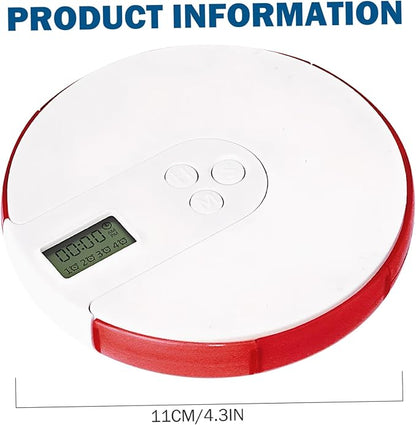 Automatic Pill Dispenser, 7 Day Pill Organizer with Large Digital Display & Alarm, Portable Travel Medicine Box for Vitamins & Medications Red