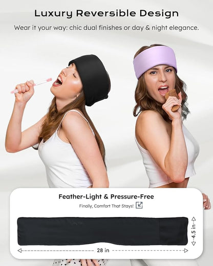 Dual-Sided Sleep Mask for Side Sleepers, Soundless Velcro, Bamboo Fiber & Milk Silk Eye Mask, Zero Pressure Sleeping Mask for Women & Men, Eye Relief Blindfold for Nap, Travel Essentials, Black