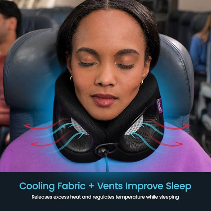 Cabeau Travel Essential Neck Pillow - Perfectly Contours to 11-21 Inch Necks - Evolution X Three Ways to Adjust for Ultimate Comfort on Long Flights (Diamond)