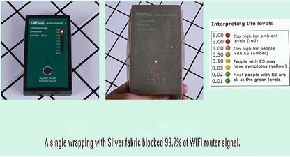 100% Silver Fiber EMF Shielding Bed Canopy,Blocks Radiation/EMF/WiFi/5G Other RF Attenuation 10MHz-10GHz 35-60dB,Mosquitoes Net Bed Canopy(120x200x185cm)