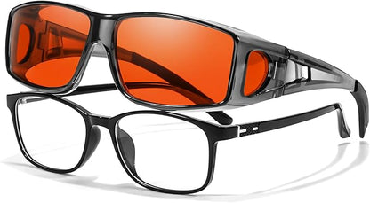 LVIOE Fit Over Blue Light Blocking Glasses and Computer Eyewear- Wear Over Prescription Glasses/Reading Glasses/RX Glasses