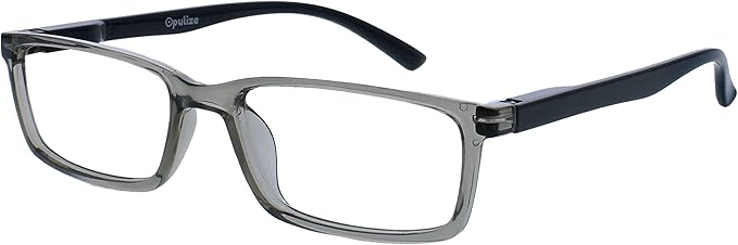 OPULIZE SEE Reading Glasses with Blue Light Blocking for Women and Men, Narrow Frame, Spring Hinges, Computer Gaming Glasses, Black,Brown,Grey +0 (Pack of 3)