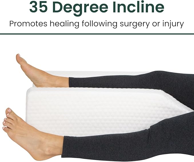 Leg Elevation Pillow- Leg Wedge for Knee, Swelling, Elevation, After Surgery Must Haves - Post Surgery, Knee Pain Relief - Breathable for Knee, Ankle and Foot - Improve Blood Circulation