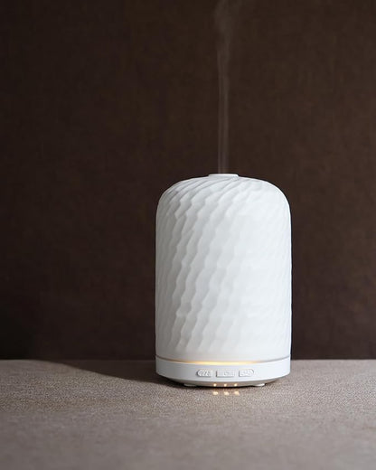 Essential Oil Diffuser – 2.4MHz Ultrasonic Aromatherapy Diffuser, Health Night Light, Timer & Auto Shut-Off, BPA-Free, 120ml Ceramic Oil Diffuser for Home, Office, or Spa, Yoga