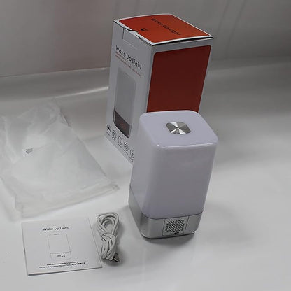 Smart Wake Up Light Alarm Clock, LED Table Lamp t-Button The Colorful Night Light Simulated Sunrise Alarm Clock 3 Brightness Levels Adjustable