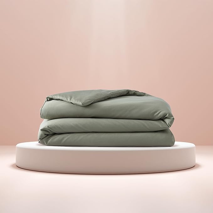 Baloo 100% Cotton Duvet Cover for Weighted Blanket (Moss - 80"x87" - Full/Queen Size) | Cool, Soft & Durable