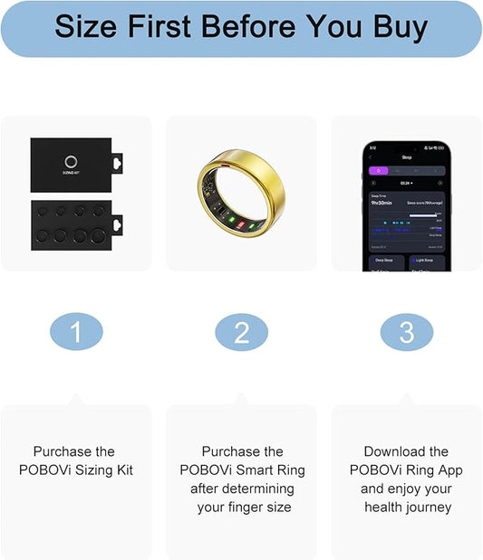 Ring OnePlus - Ultra-Thin Titanium Smart Ring - 7 Days Battery Life - Fitness/SPO₂/Stress/HR/Sleep Skin Temperature Tracker - No App Fee - iOS&Android Compatible (Gold,Size 8)